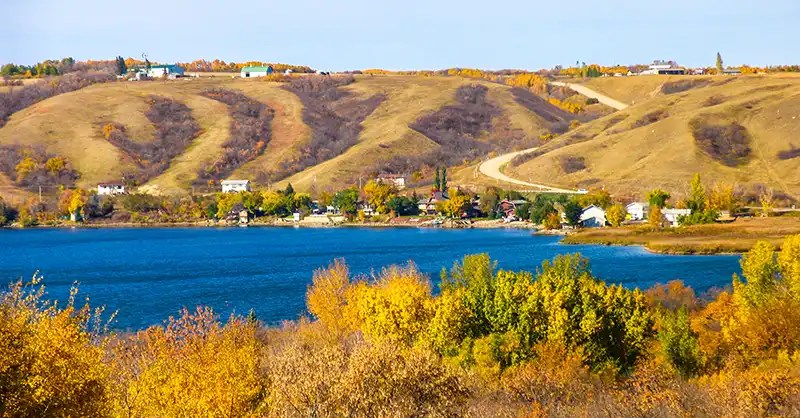 Q is for the Qu'Appelle Valley - fall scene of one of the valley lakes